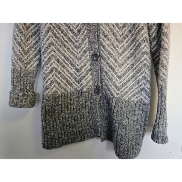Maryline Sweater Womens S Grey Italy Wool Blend Button Front Cardigan Winter - Picture 3 of 8